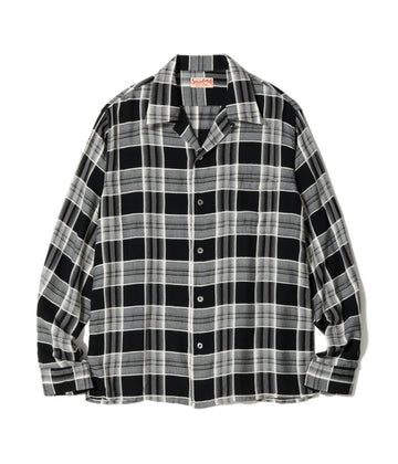 RAYON DOBBY CHECK OPEN SHIRT