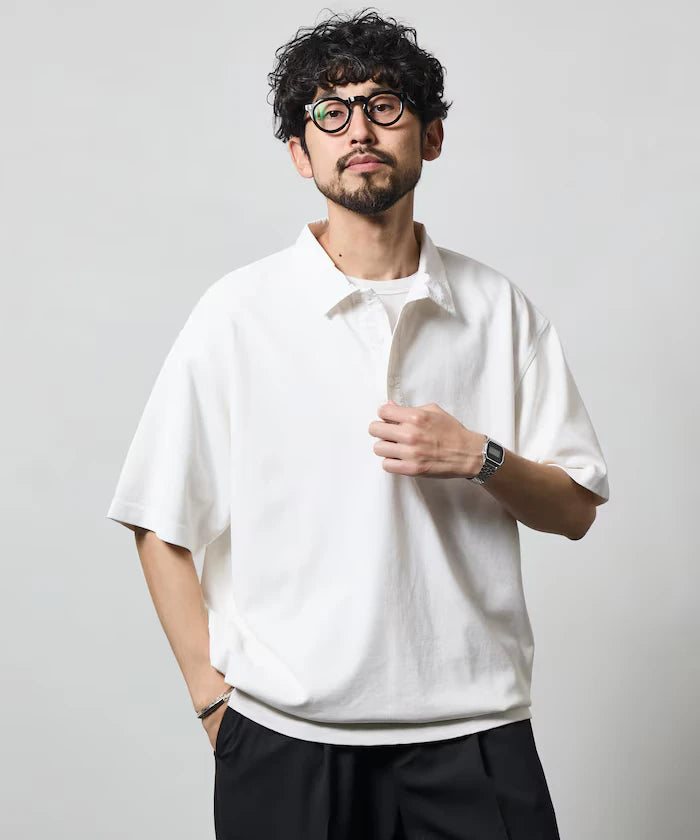 Big Silhouette Spindle Short Sleeve Tech Polo