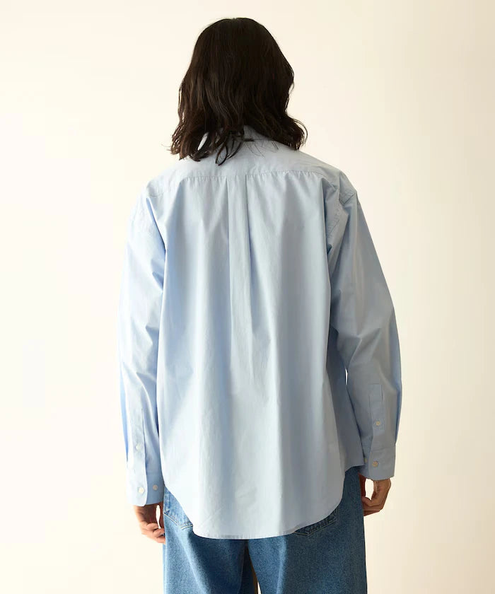 Nuance Color Oversized Regular Collar Long Sleeve Shirt