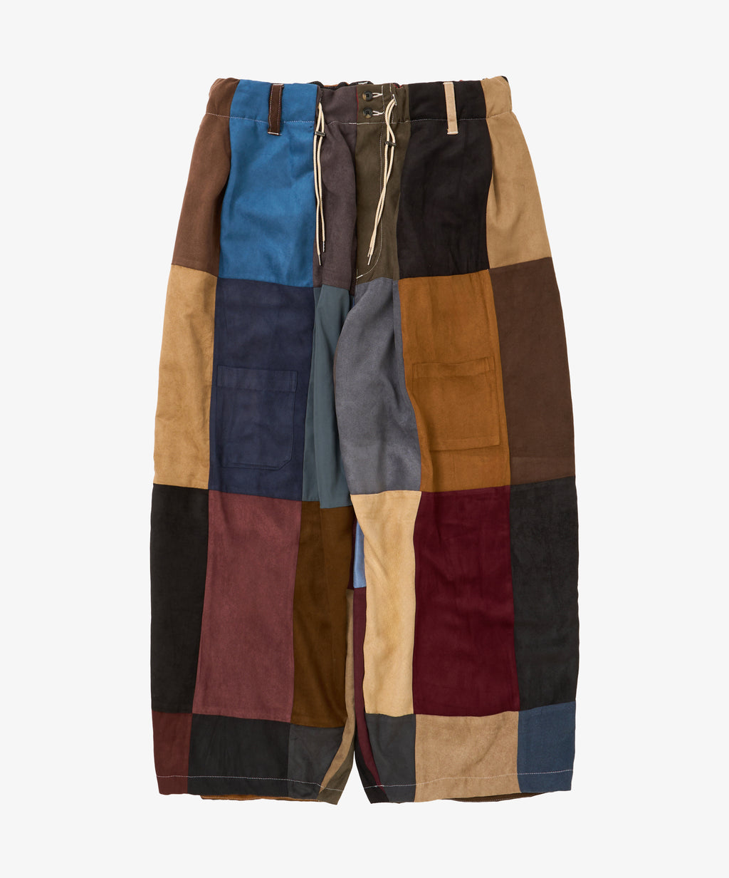 circular pants faux suede three