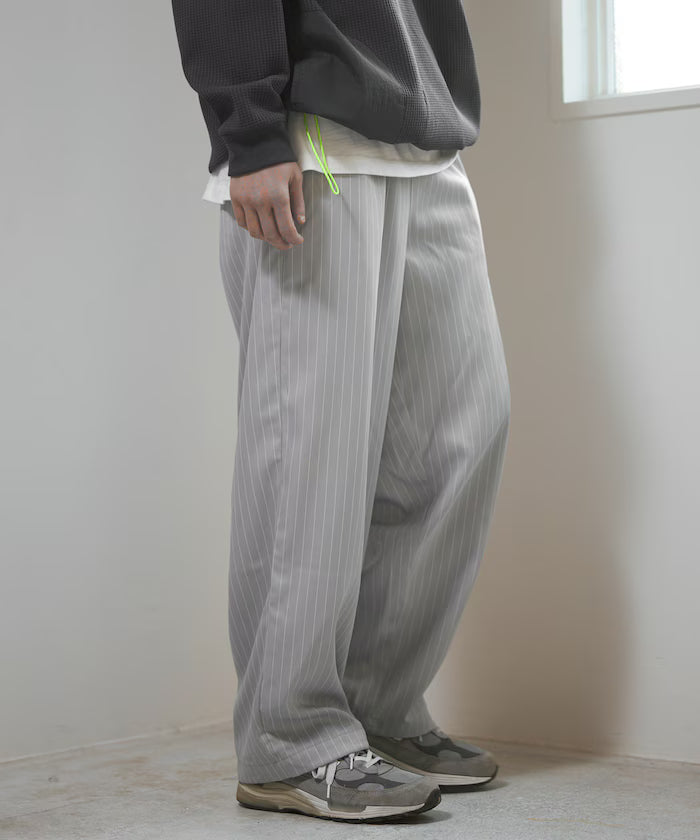 Spindle Stripe Easy Wide Pants / Compatible with Setup