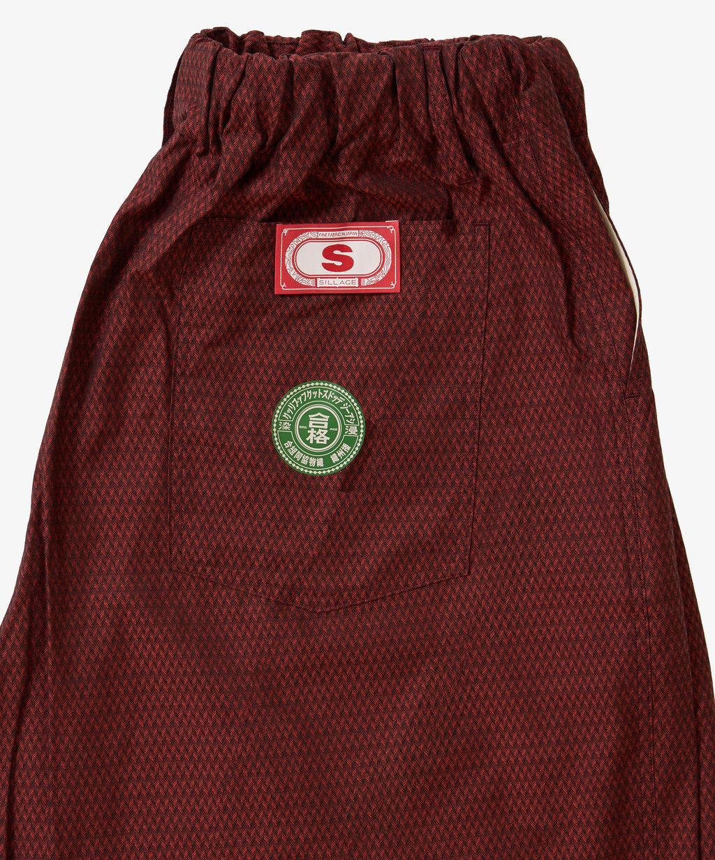 banshu ori circular short pants wine