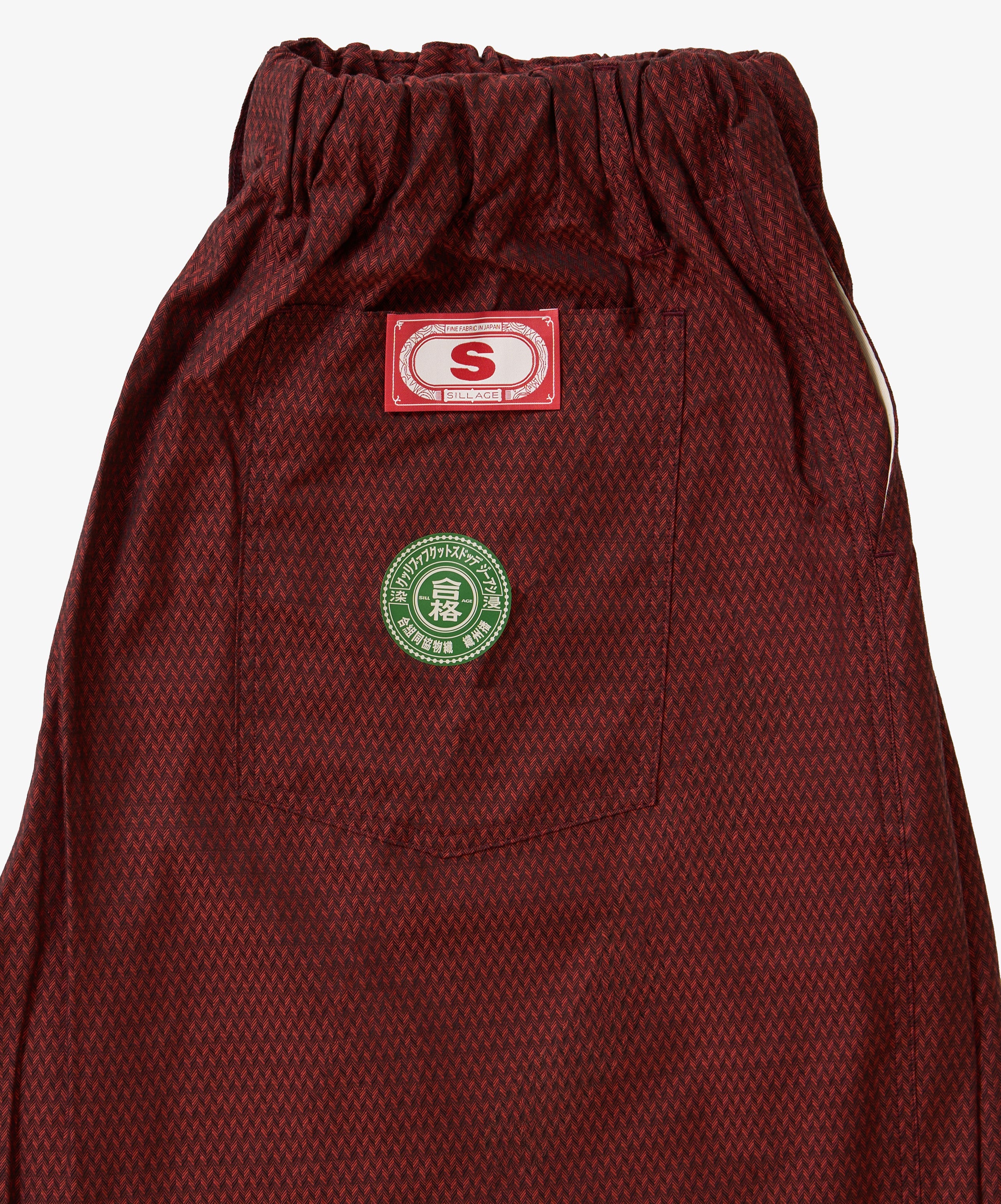 banshu ori circular short pants wine