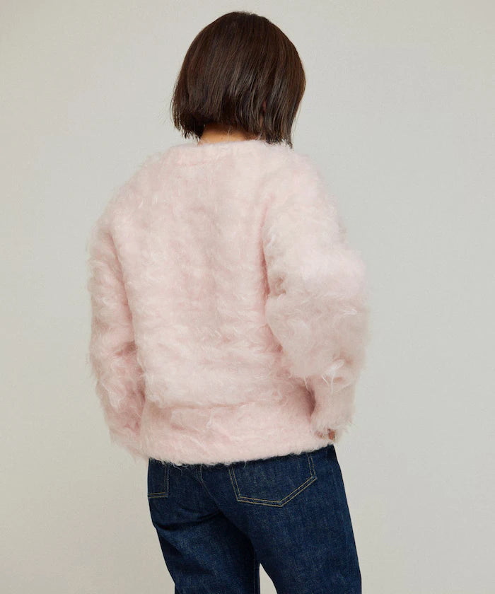 Variation Button Shaggy Knit Cardigan