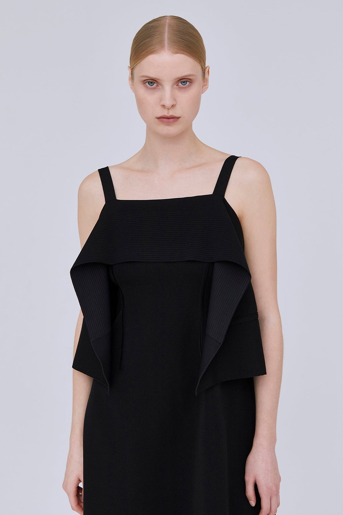 AC MILAN RIB STRAP DRAPE DRESS
