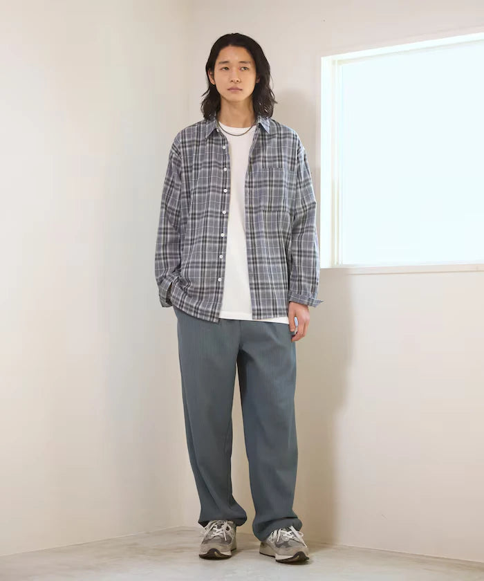 Big Silhouette Ombre Check Shirt / Long Sleeve