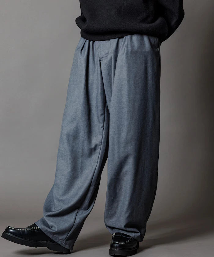 Wide Silhouette Barrel Leg Slacks Pants