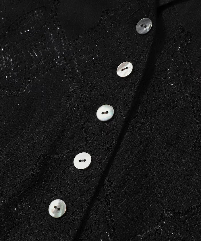 [February 12 12:00 Release] Panel Lace Shirt Jacket / Compatible with Setup