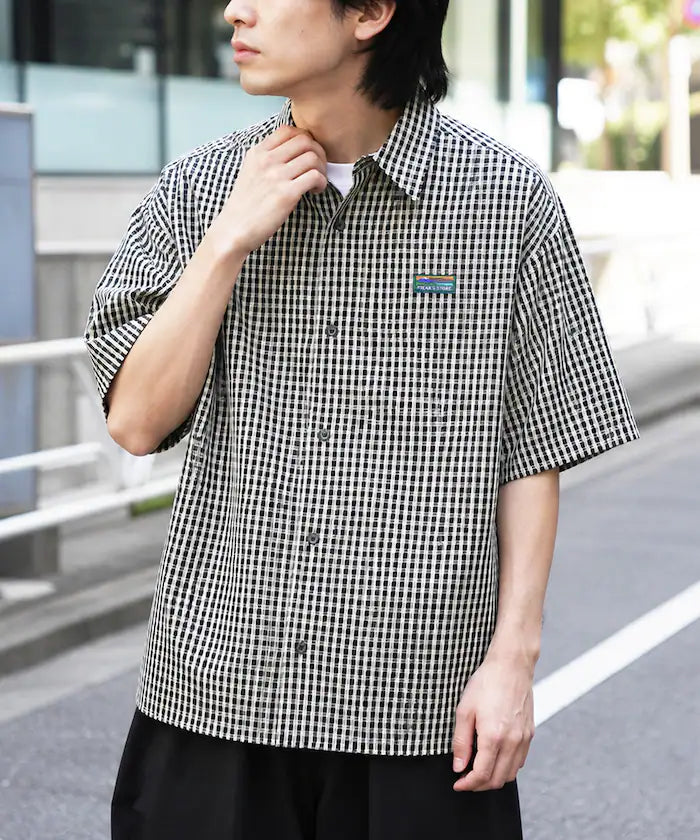 Relaxed Fit Regular Collar Short Sleeve Check Shirt