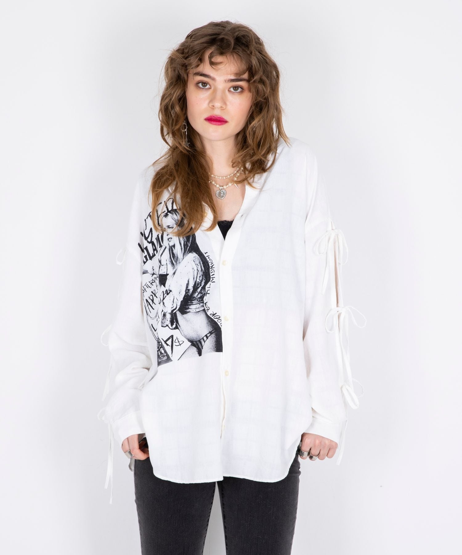 Hysteric Typical Girls Slit Ribbon Shirt