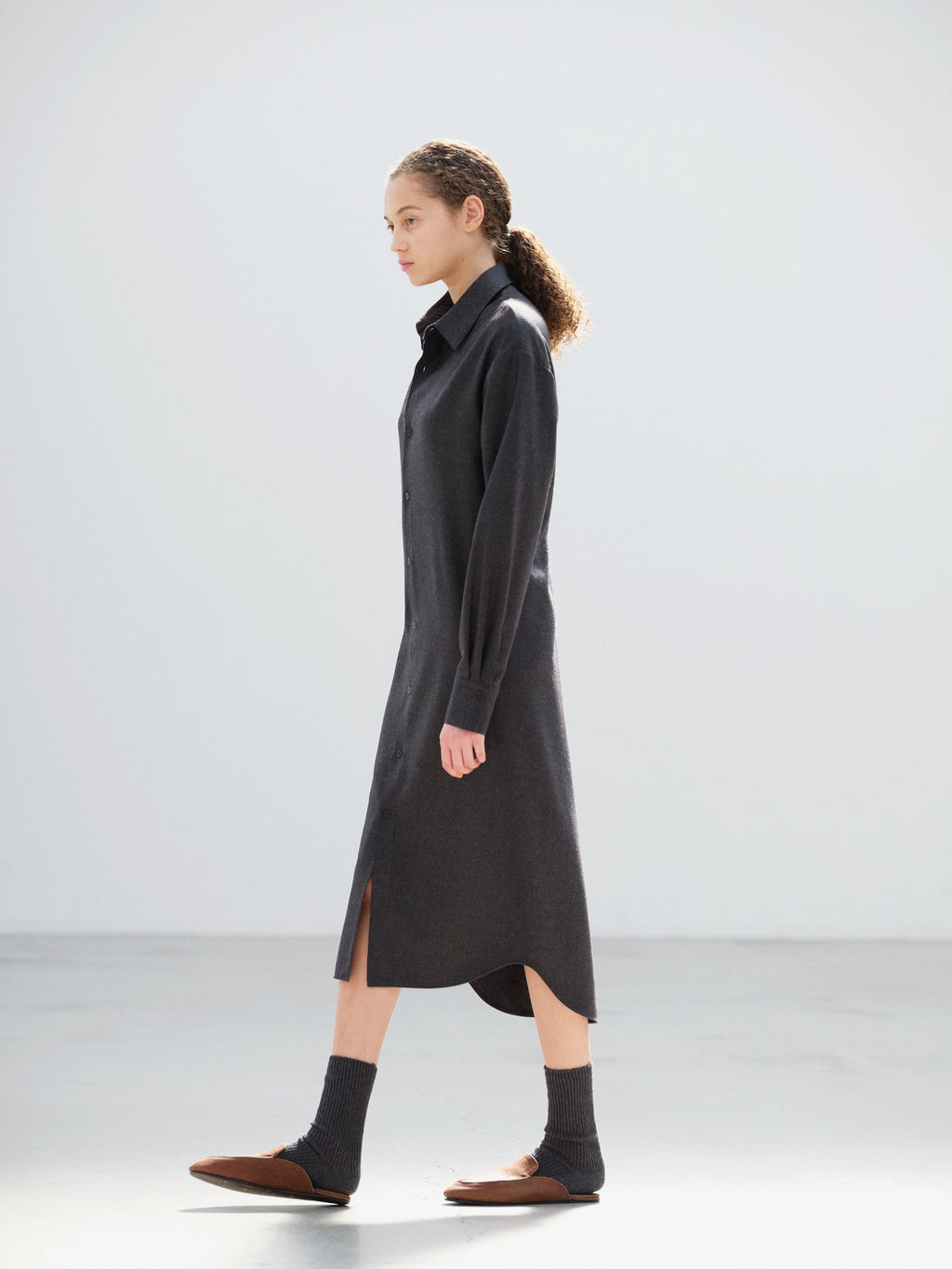 SUPER LIGHT WOOL SHIRT DRESS