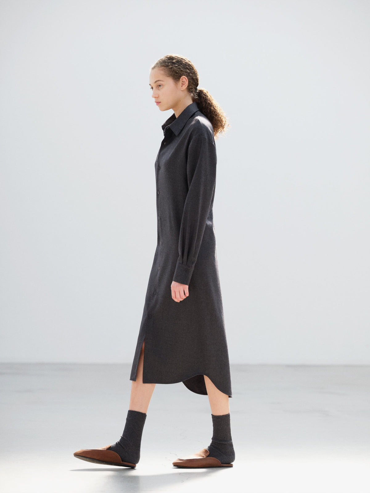 SUPER LIGHT WOOL SHIRT DRESS