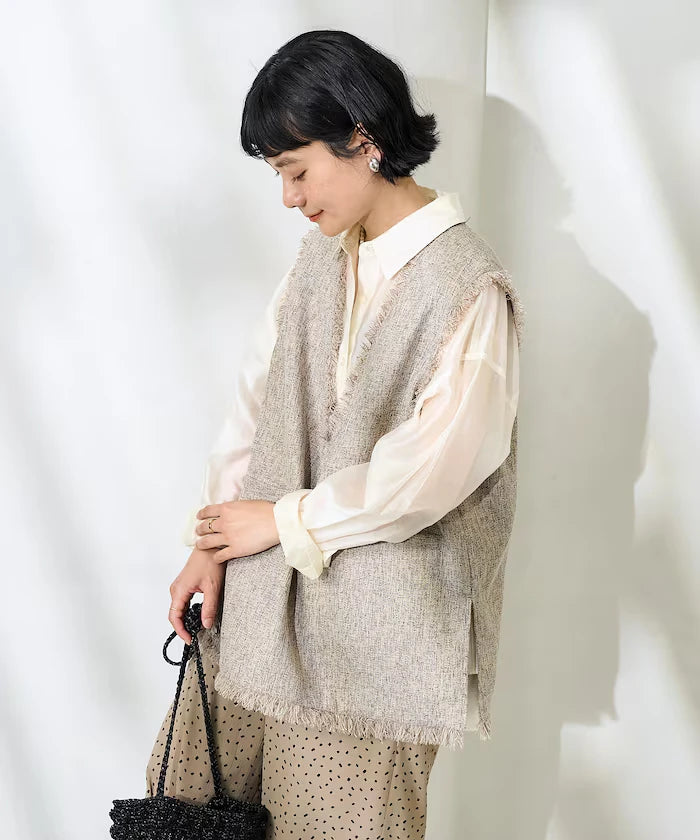 V-Neck Summer Tweed Vest