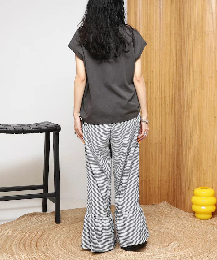Wide Silhouette Tiered Check Easy Pants [Limited Edition]