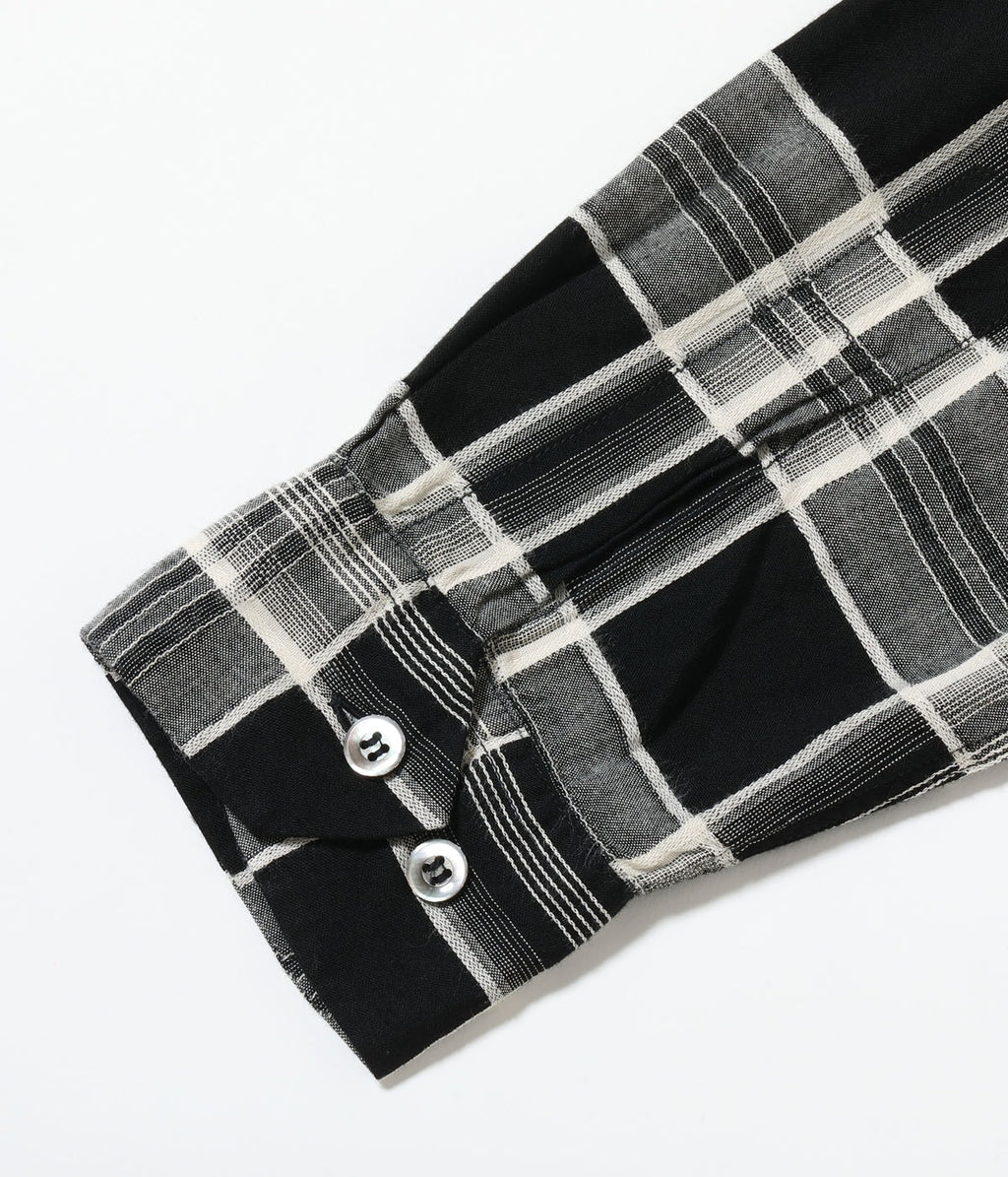 RAYON DOBBY CHECK OPEN SHIRT