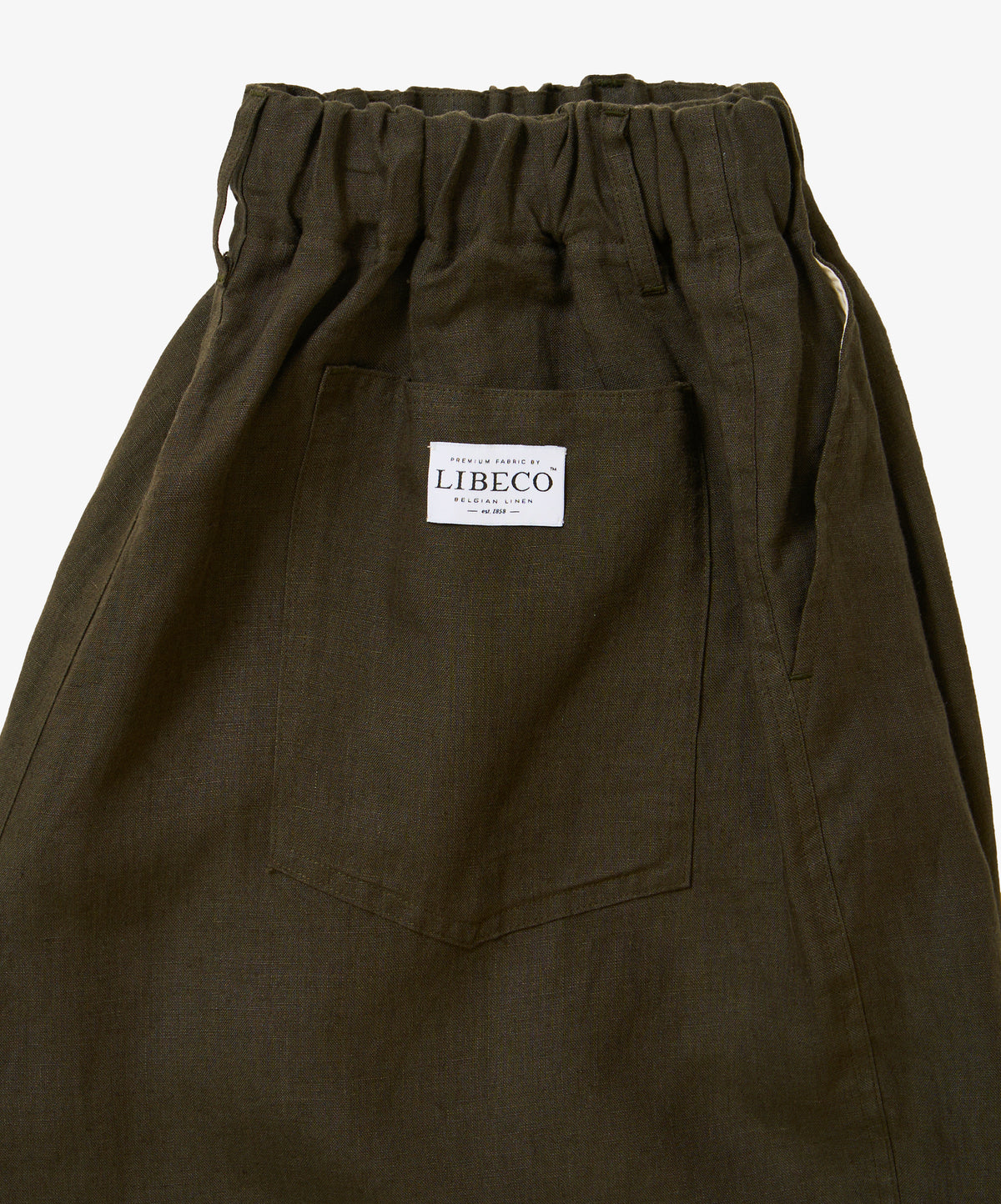 circular short pants linen deep forest