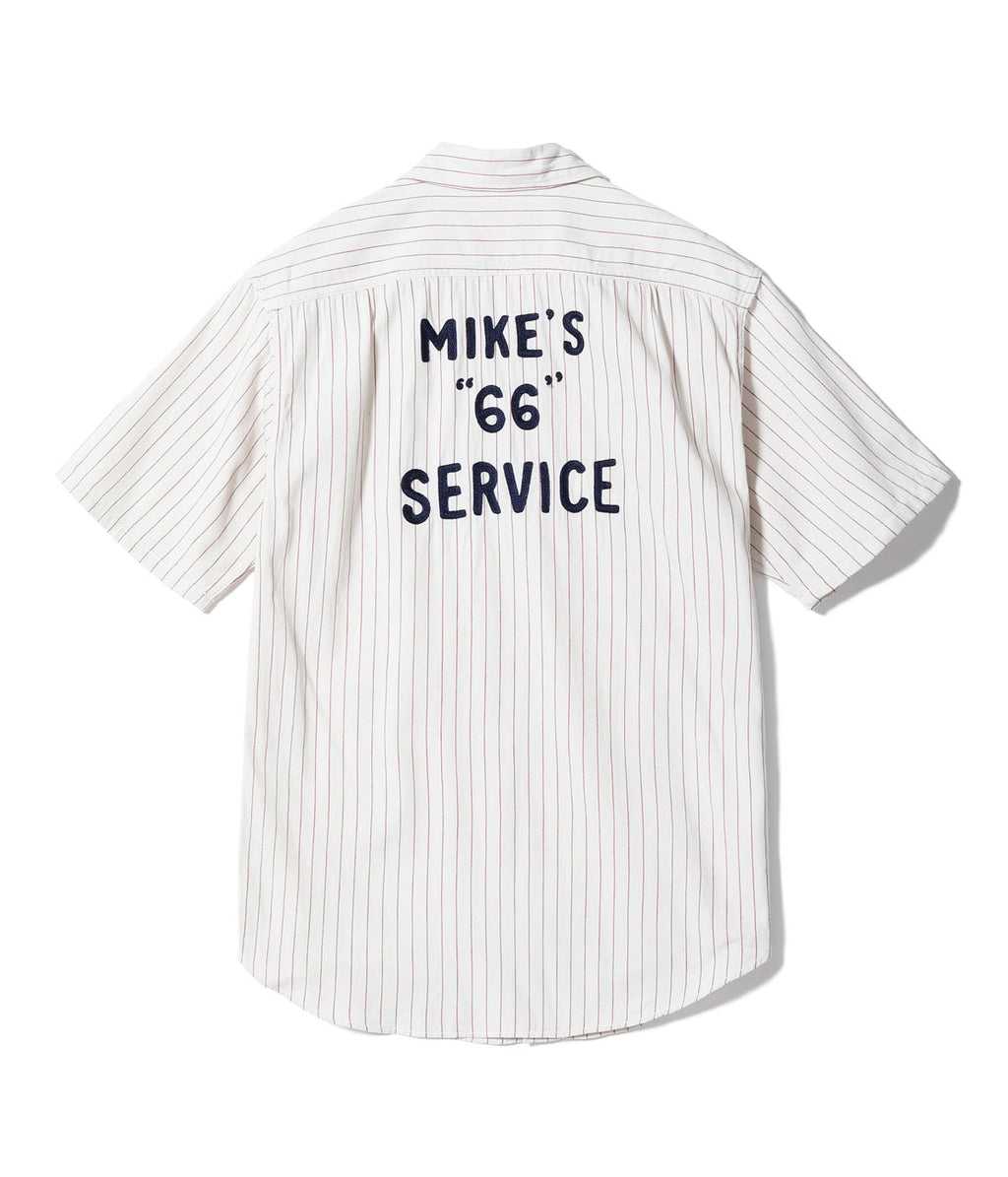 COKE STRIPE WORK SHIRT with CHAIN EMBROIDERED