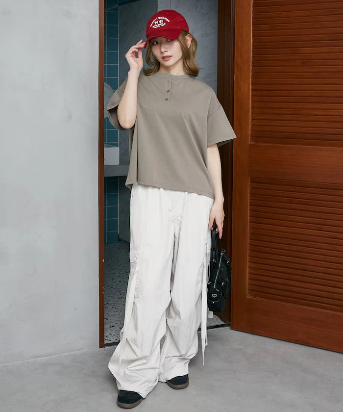 <contact cool> Cool Ponte Henry Neck T-Shirt Limited Release