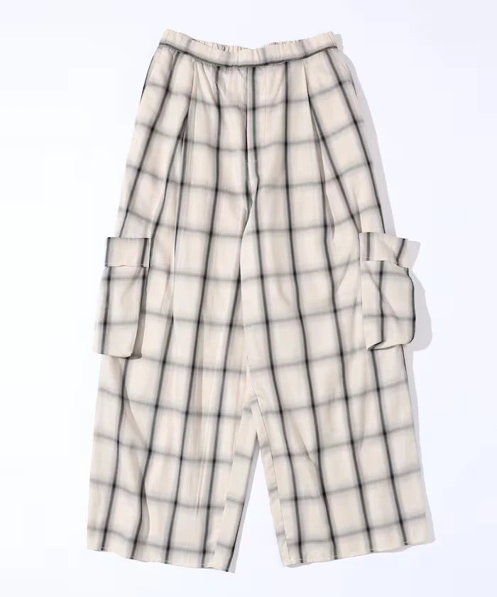 Ombre Check Easy Pants / Patch Pocket Wide Easy Pants