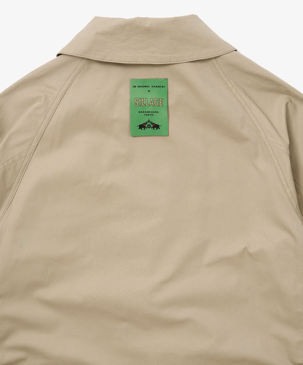 balmacaan coat gabardine beige