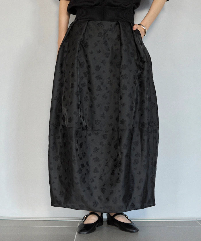Flower Sheer Jacquard Cocoon Skirt