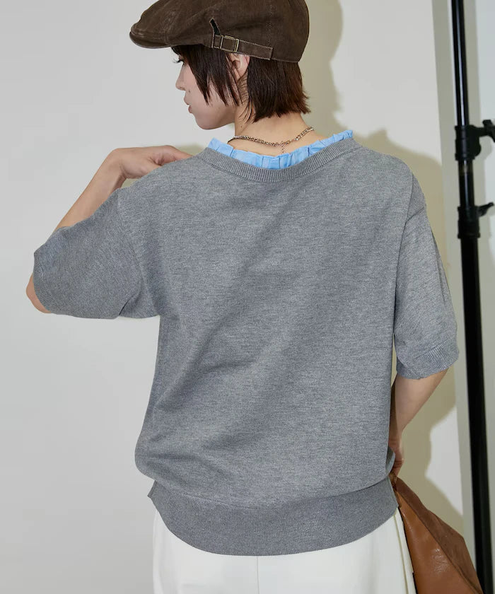Shirt Frill V-Neck Half Sleeve Summer Knit Limited Edition