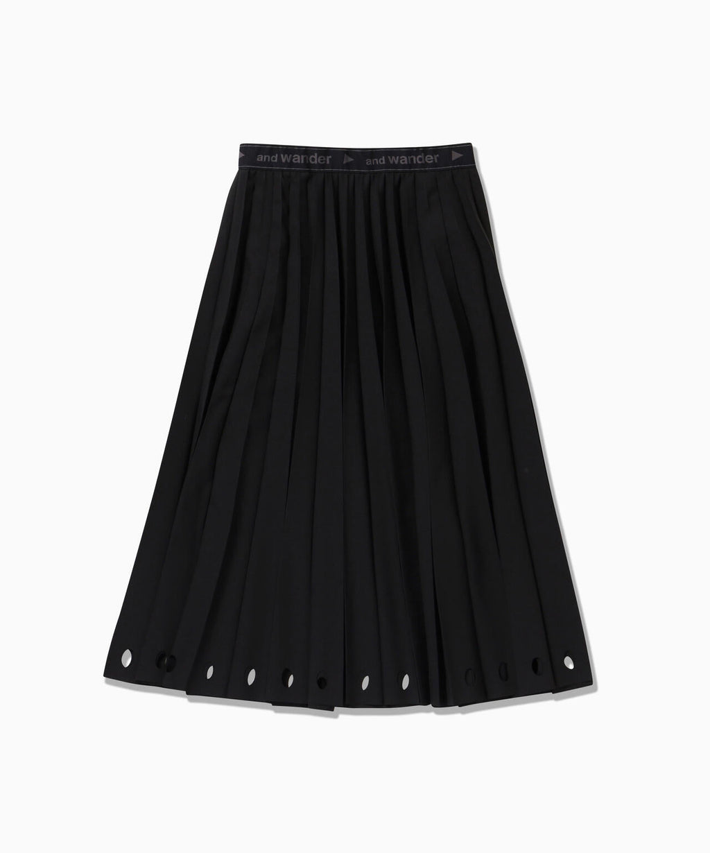 PE melange twill pleats skirt (W)