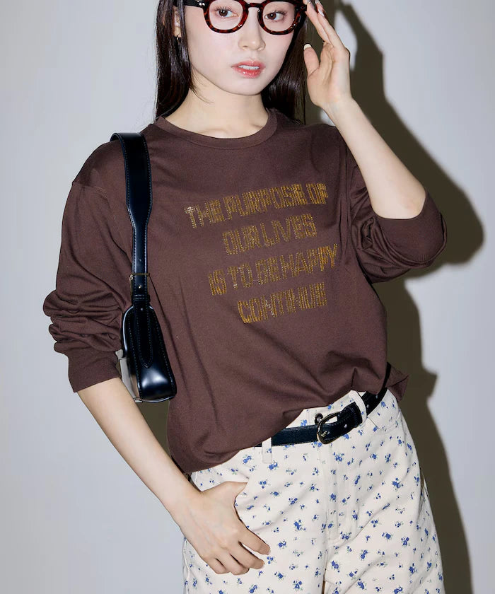 Box Logo Bead Embroidery Big Silhouette Long Sleeve T-Shirt Limited Edition