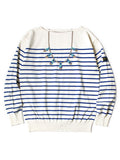 12G Panel Border Knit Boat Neck Sweater(...