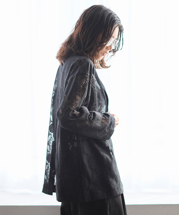 [February 12 12:00 Release] Panel Lace Shirt Jacket / Compatible with Setup