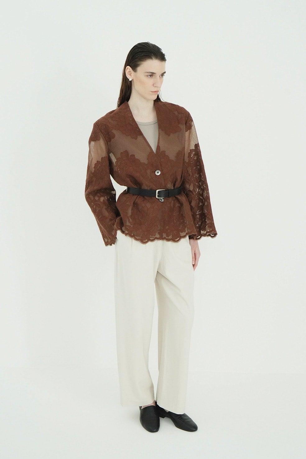 FLOWER LACE WIDE SHIRT JACKET