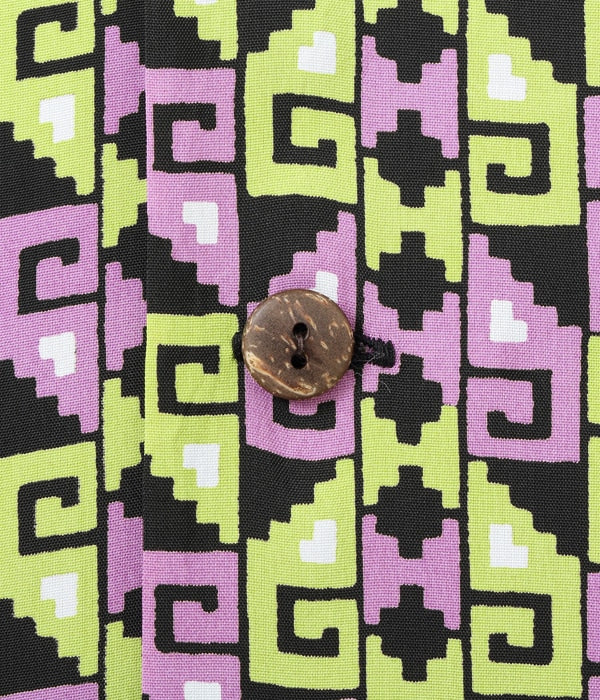 RAYON HAWAIIAN SHIRT “POLYNESIAN BORDER”