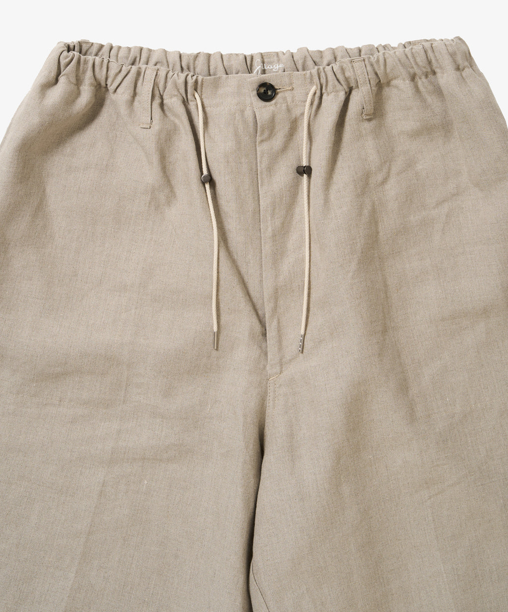 circular fatigue short pants linen ivory