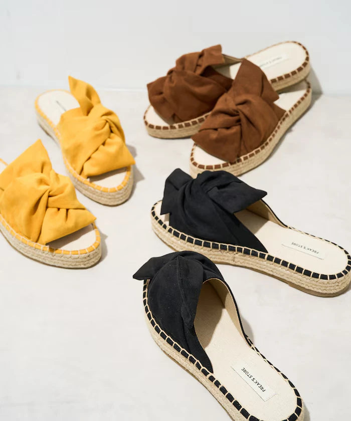 Espadrille-style Ribbon Sandals [Available in sizes 36-38]