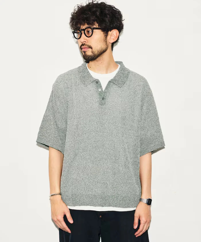 Dry Touch Boucle Yarn Knit Polo Shirt