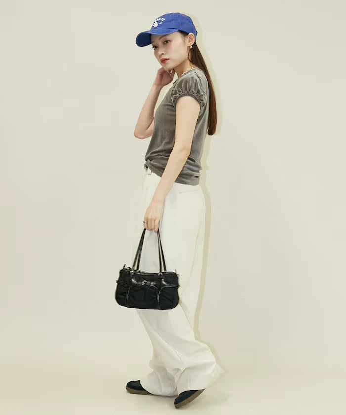 Puff Sleeve Sheer Flocky T-Shirt Limited Edition