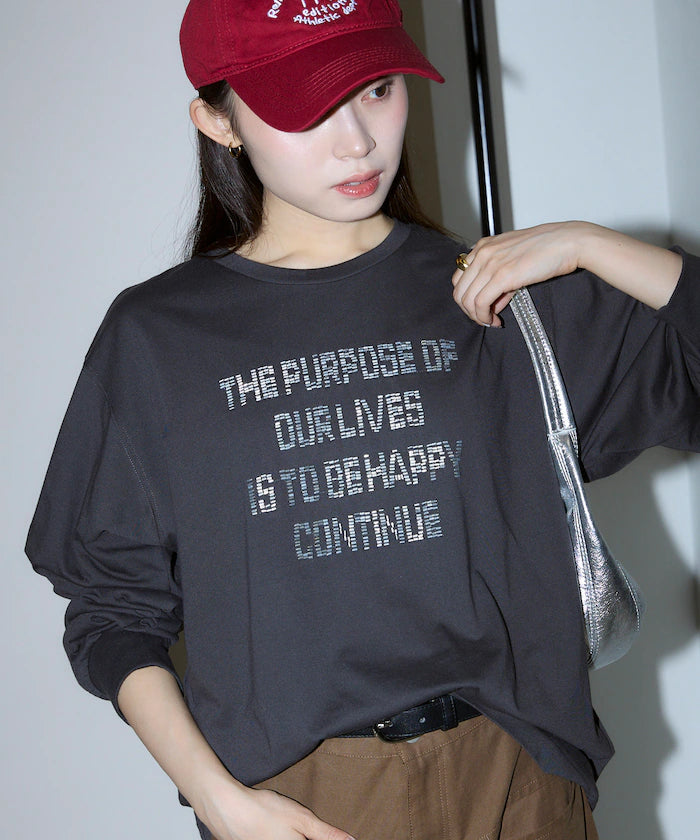 Box Logo Bead Embroidery Big Silhouette Long Sleeve T-Shirt Limited Edition