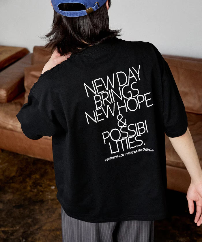 Love Pop Studio New Day Typography T-Shirt