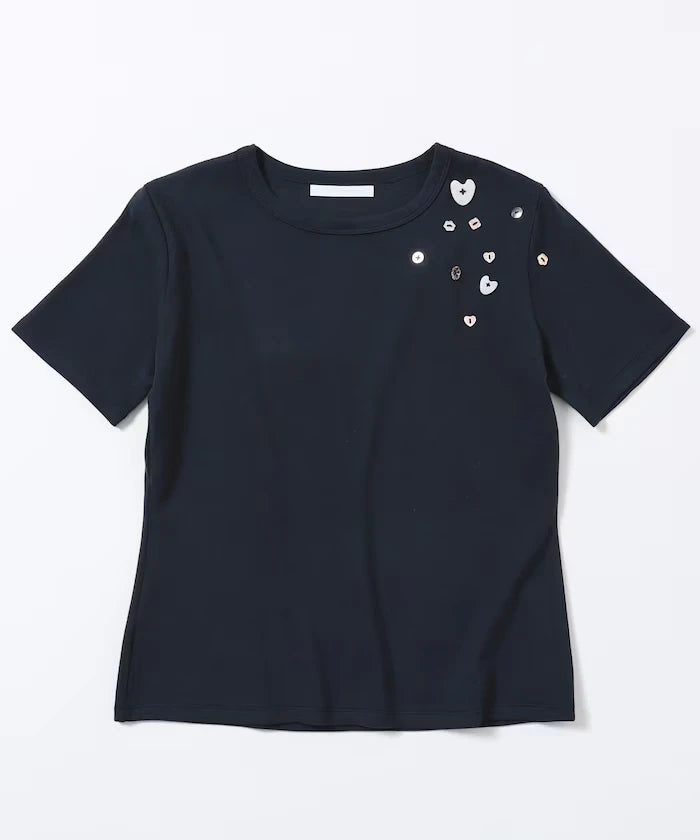 Many Button Cotton Modal Short Sleeve T-Shirt