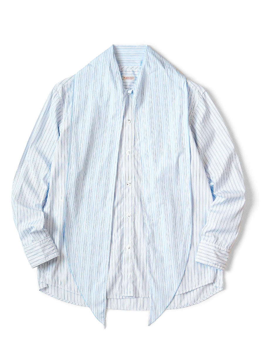 Cotton Stripe Bow Tie Pub Shirt