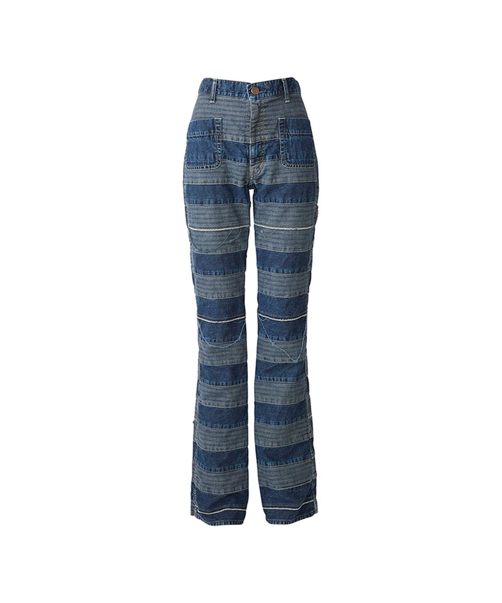 Scratch Flare Denim Pants