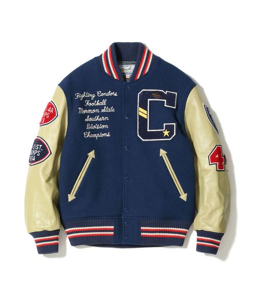 30oz. WOOL MELTON AWARD JACKET “FIGHTING CONDORS” (NAVY)