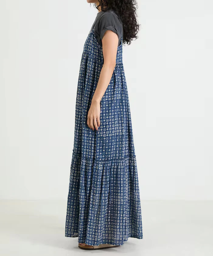 India Woodblock Flower Print Cami Dress