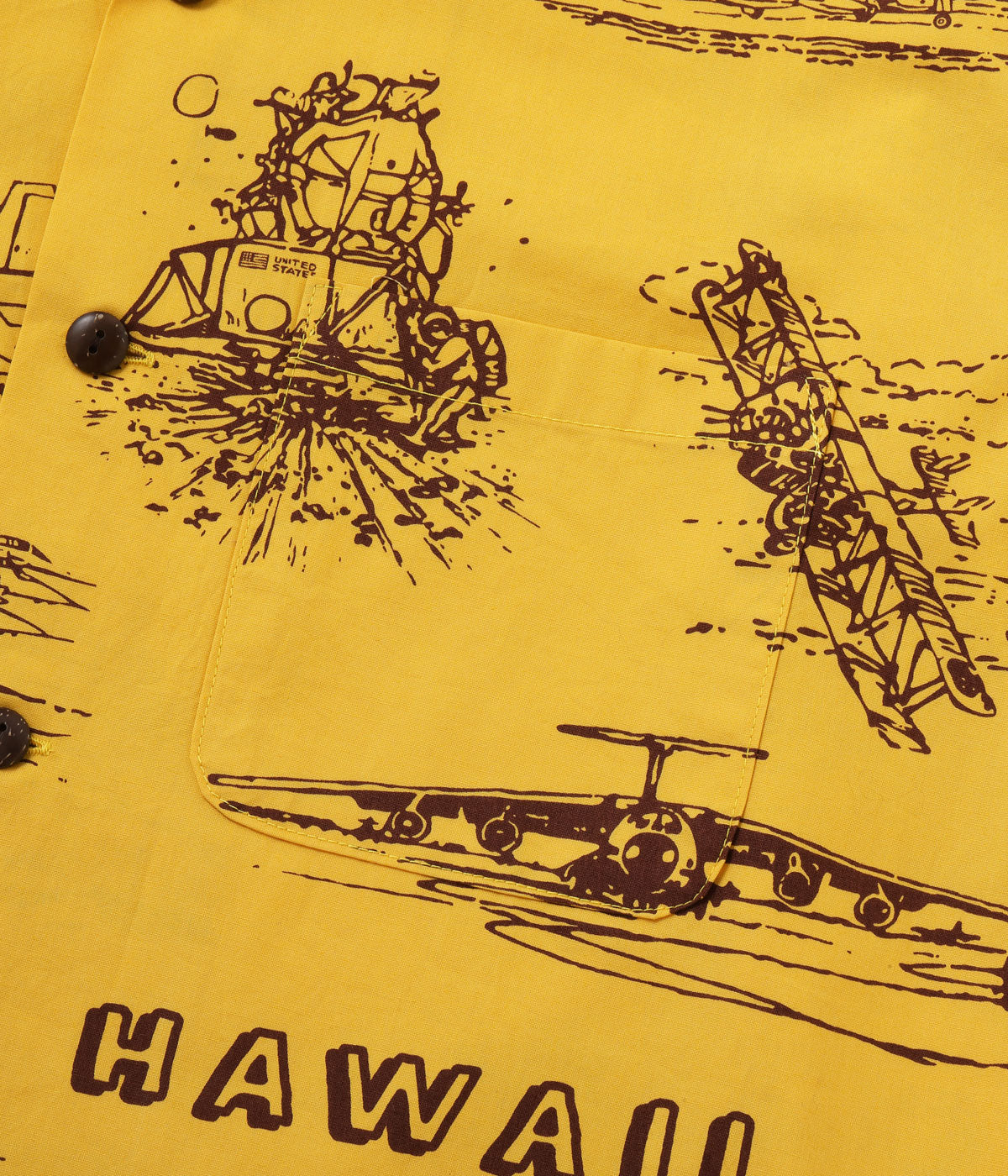 Cotton Broad Hawaiian Shirt "Island Aviation"