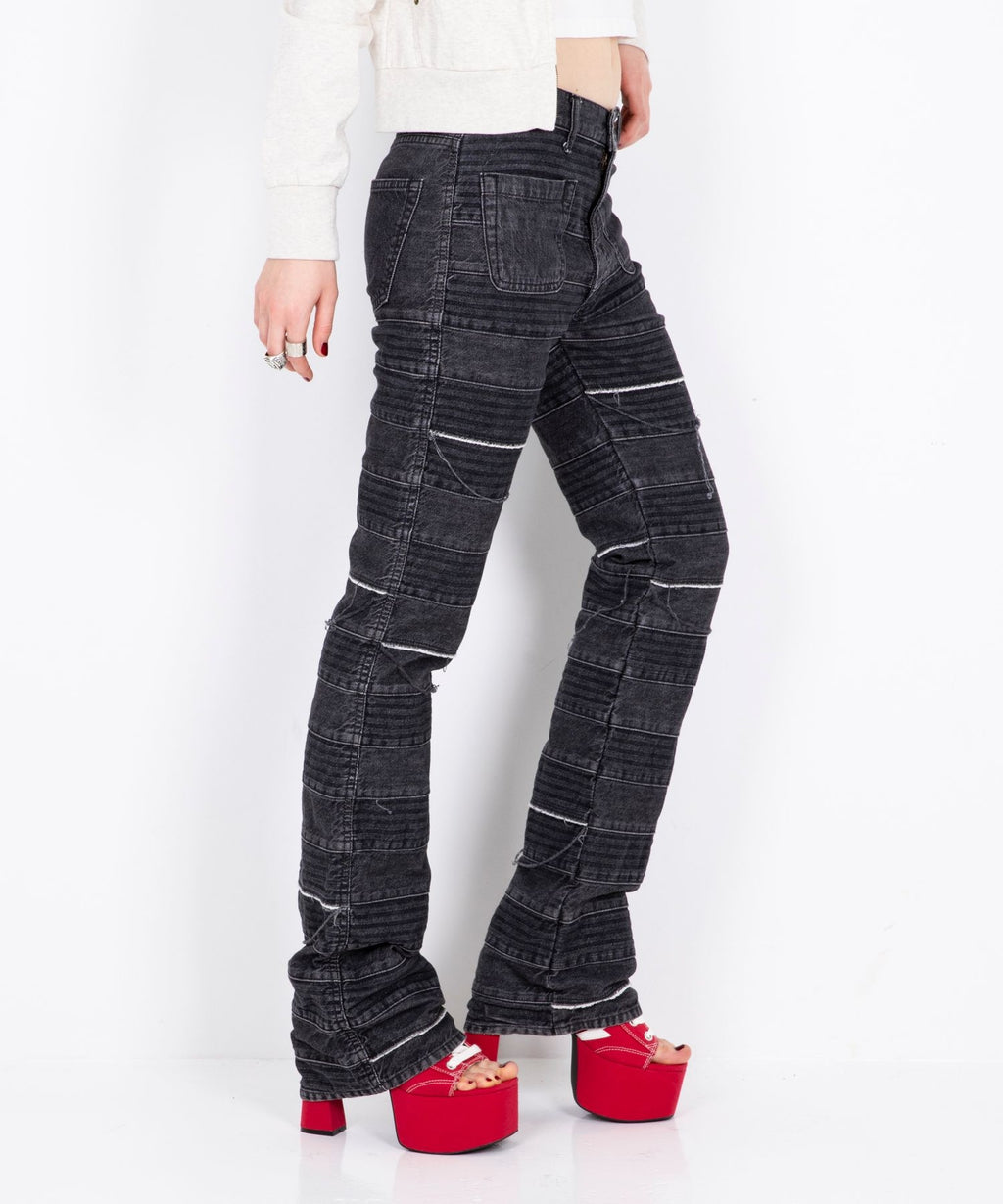 Scratch Flare Denim Pants