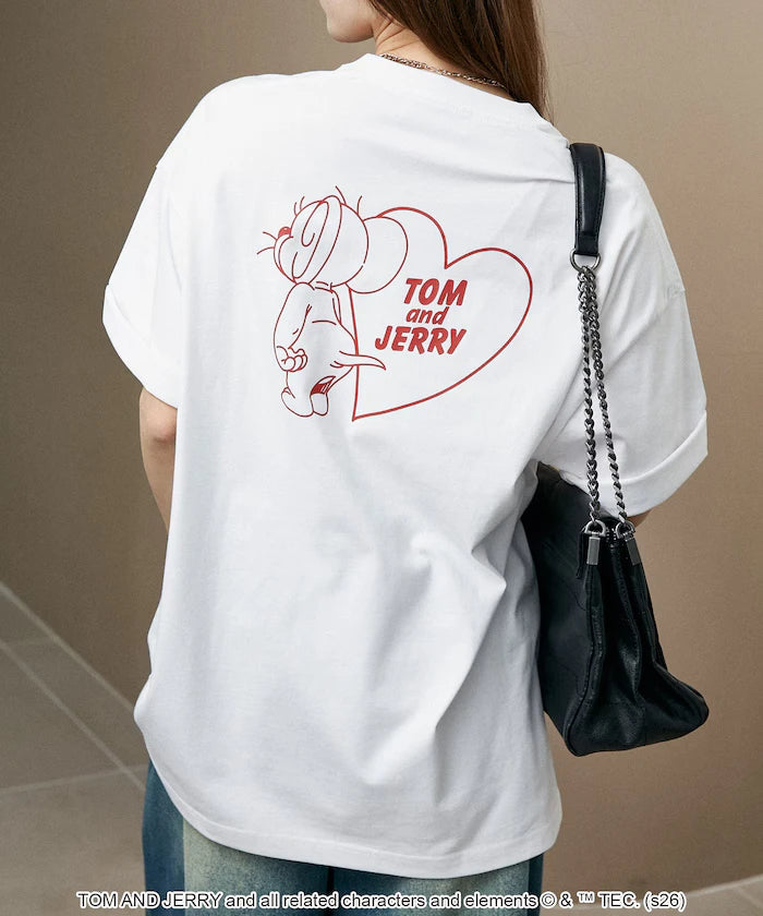 <Functional Material> TOM AND JERRY Heart Graphic T-Shirt Limited Edition