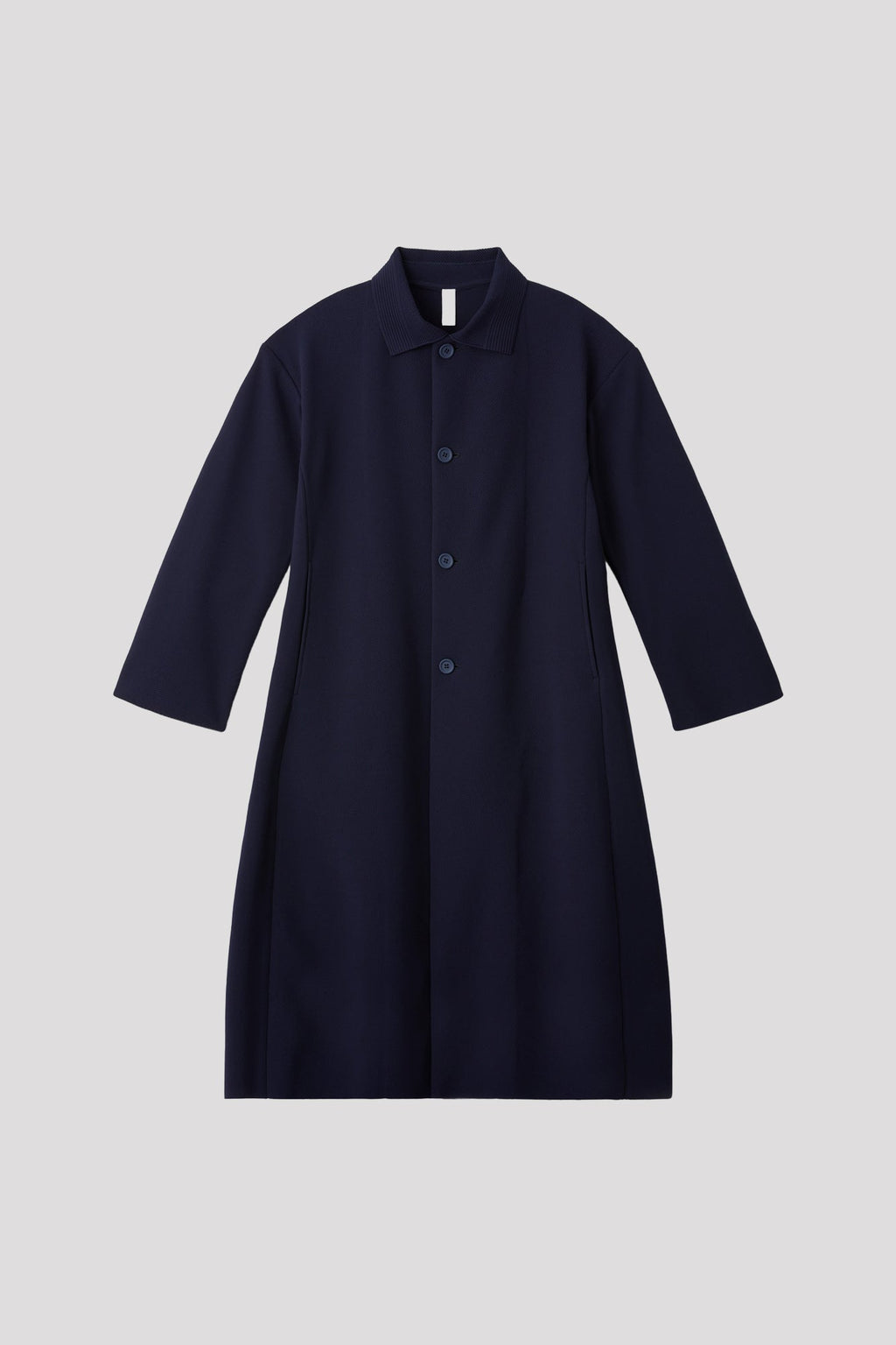 MESH STAND FALL COLLAR LONG COAT