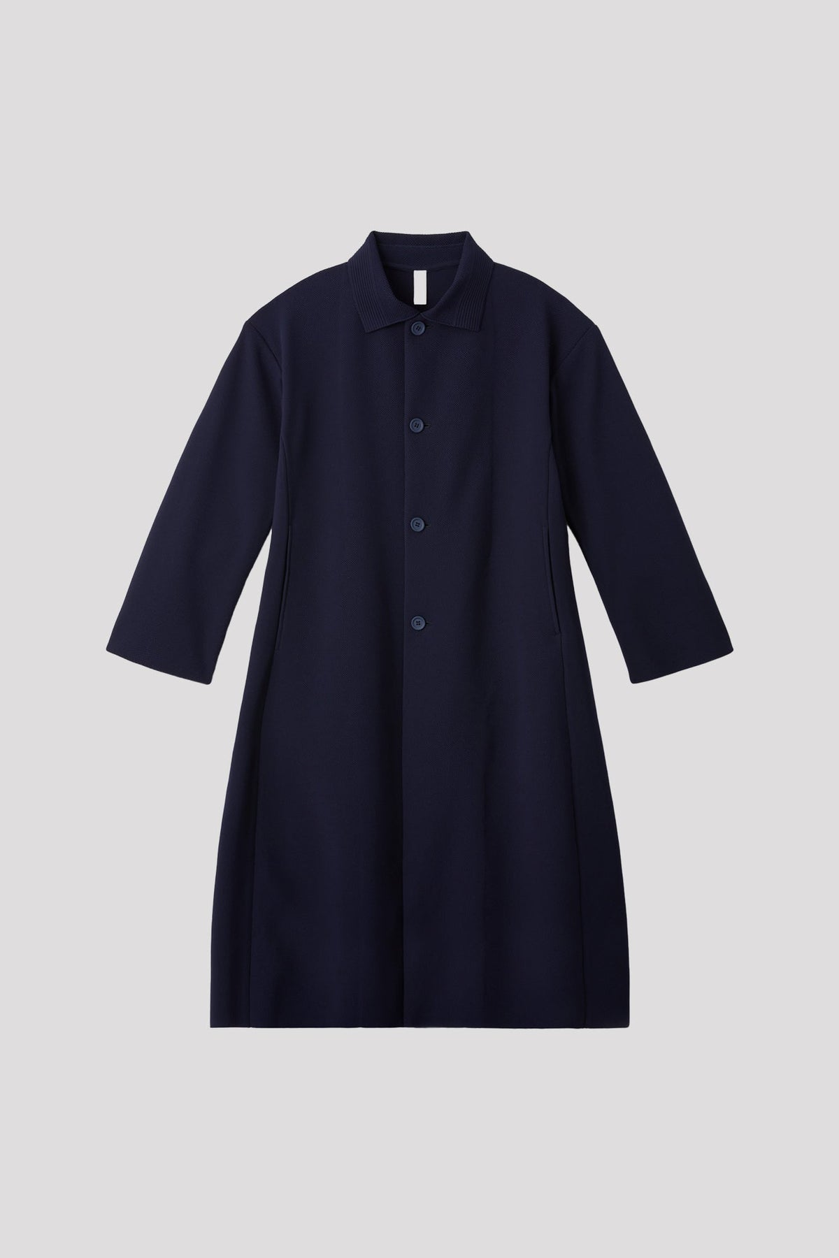 MESH STAND FALL COLLAR LONG COAT