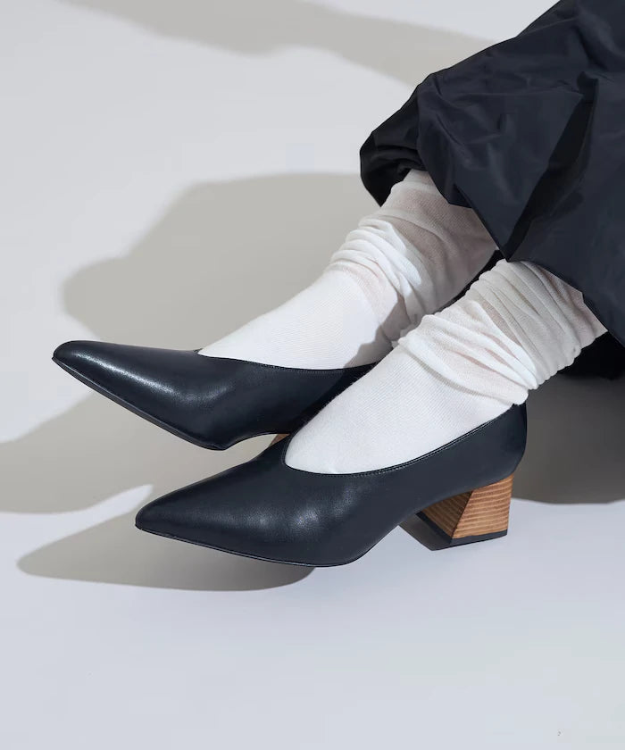 Leather Wedge Sole Pumps