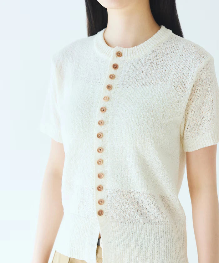 Wood Button Boucle Cardigan